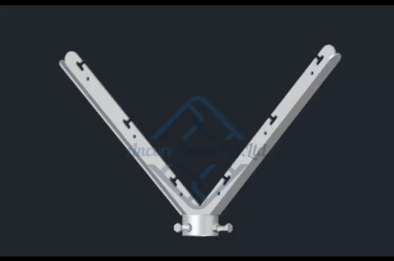 Barb Wire Arm 6 Wire Y Arm without Top Rail